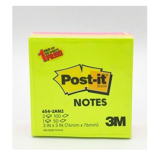 🔥The Best!! Post-it Note#654-2AN 2PADS 🚚💨พร้อมส่ง!!