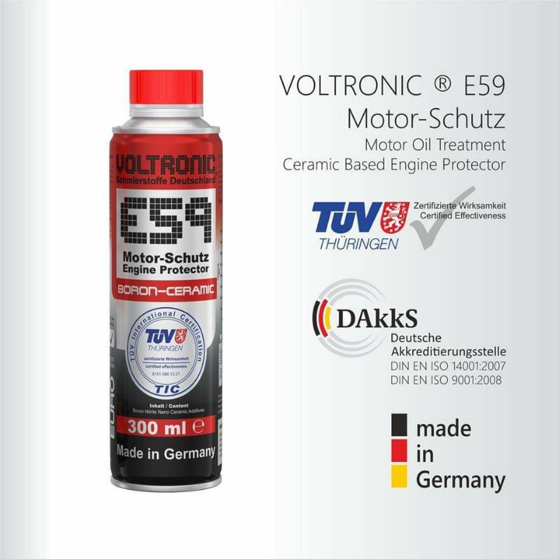 VOLTRONIC E59 สารปกป้องเครื่องยนต์ เพิ่ม ประสิทธิภาพน้ำมันเครื่องด้วยสาร Boron - Ceramic