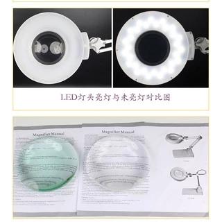 โคมไฟแว่นขยาย 2in1 แบบหนีบโต๊ะ DESK LAMP กำลังขยาย10เท่า