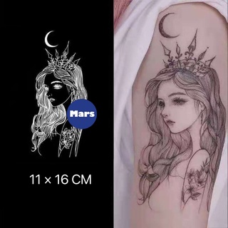 【Mars Tattoo】ใหม่ สติกเกอร์รอยสักชั่วคราว กึ่งถาวร 2 สัปดาห์ ลายเจ้าหญิงน่ารัก D003