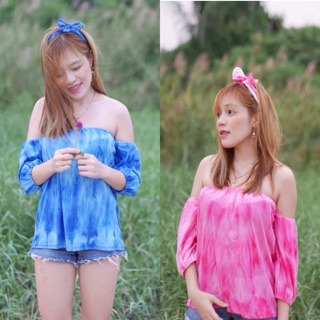 เสื้อปาดไหล่แขนจั้ม+ที่คาดผม📌📌