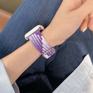 สายนาฬิกาข้อมือไนล่อน สีรุ้ง สามารถปรับได้ พร้อมเคส สําหรับ Watch Series 7 6 SE 5 4 3 2 1 watch 45 44 42 41 40 38 มม.