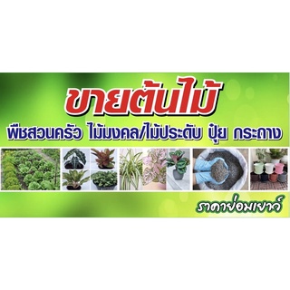 ป้ายขายต้นไม้ ขนาด 100x50 cm เจาะรูแขวนฟรี✅👍💯