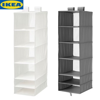 IKEA SKUBB สกุบบ์ ชั้นแขวน 6 ช่อง 35x45x125 ซม. หากต้องการชั้นวางเพิ่มสำหรับเก็บเสื้อผ้าที่พับไว้ เพียงแค่แขวนไว้ในตู้