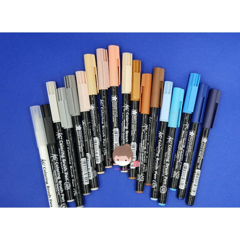 Color Pencils 35 บาท (เฉดสีชุดที่ 1/2) ปากกา หัวพู่กัน โคอิ โทนสีดำ blened(สีขาวใส) น้ำตาล ฟ้า ราคาต่อด้าม Koi Brush Pen ของแท้จากญี่ปุ่น Stationery