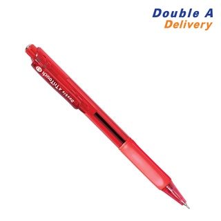 แบบกด [0.5mm. สีแดง ปากกา TriTouch] Double A ปากกาลูกลื่นแบบกด
