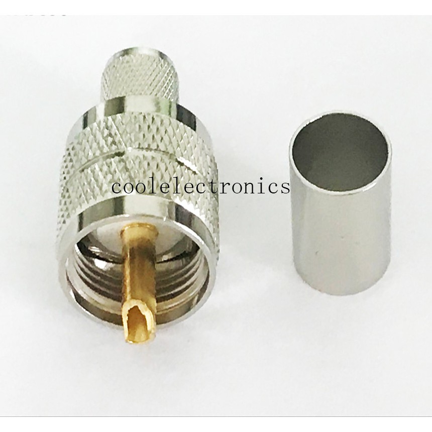5pcs UHF PL259 ปลั๊กชาย crimp RG8 LMR400 RG213 RG165 RG393 7D-FB RF Coaxial connector