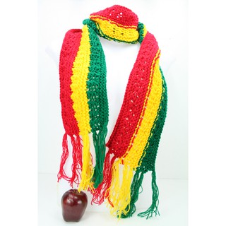 สินค้าราสต้า Scarf Rasta Green Yellow Red ผ้าพันคอไหมพรมสไตล์ RASTA-REGGAE ขนาดยาว 60 นิ้ว