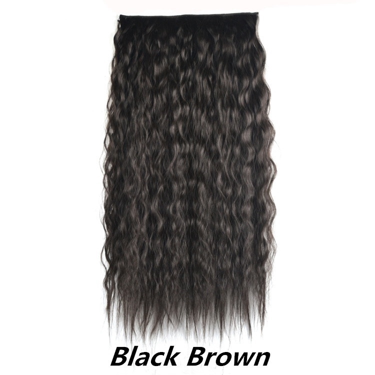 ยาว 22 นิ้ว Kin ky Curly Ha ir วิกผม 5 Clip-In One Piece ข้าวโพด Curly Syn thetic Hairpiece - รูปที่ 2