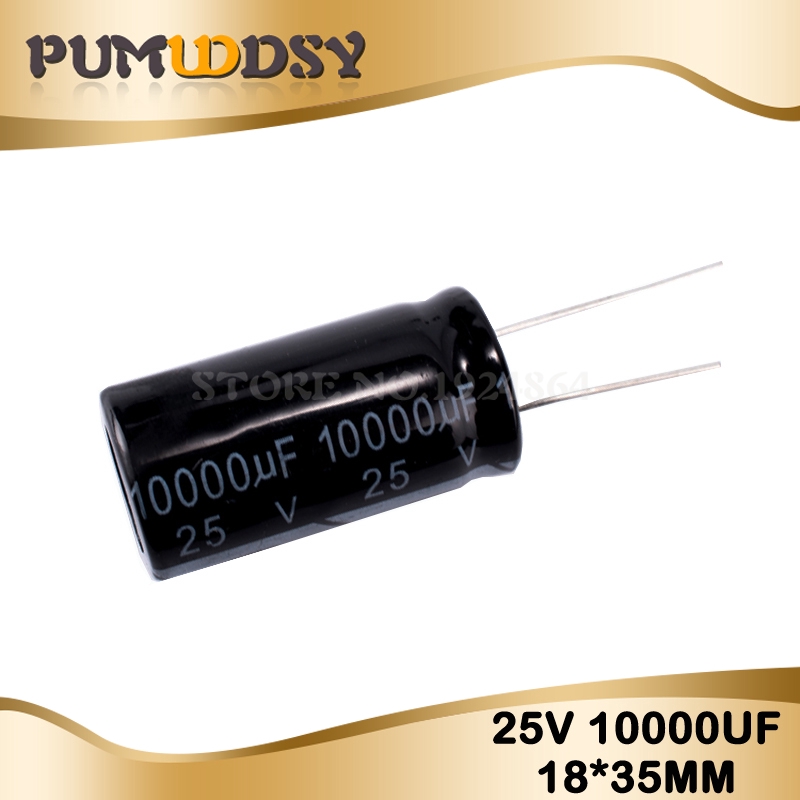 5PCS Higt quality 25V10000UF 18*35mm 10000UF 25V 18*35 Electrolytic capacitor