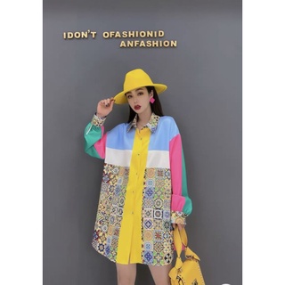 เสื้อเชิ้ตพิมพ์ลาย สีสันสดใสพิมพ์ลายสวยชัด