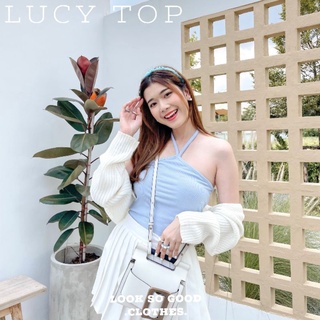 Lucy Top เสื้อคล้องคอ ผ้าร่องสีหวานสุดเซ็กซี่