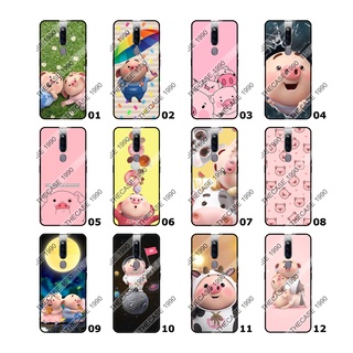 Oppo F5 F7 F11 F11 Pro เคสสกรีน เคสมือถือ รามลาย หมู การ์ตูนหมู พร้อมส่ง