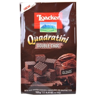 ✅ Loacker Quadratini Double Choc 125g เวเฟอร์รสโกโก้สอดไส้ครีมช็อกโกแลต