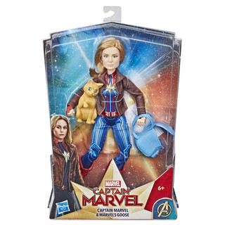 Marvel Captain Marvel Movie Captain Marvel Super Hero Doll &amp; Marvel’s Goose the Cat สินค้าลิขสิทธิ์แท้