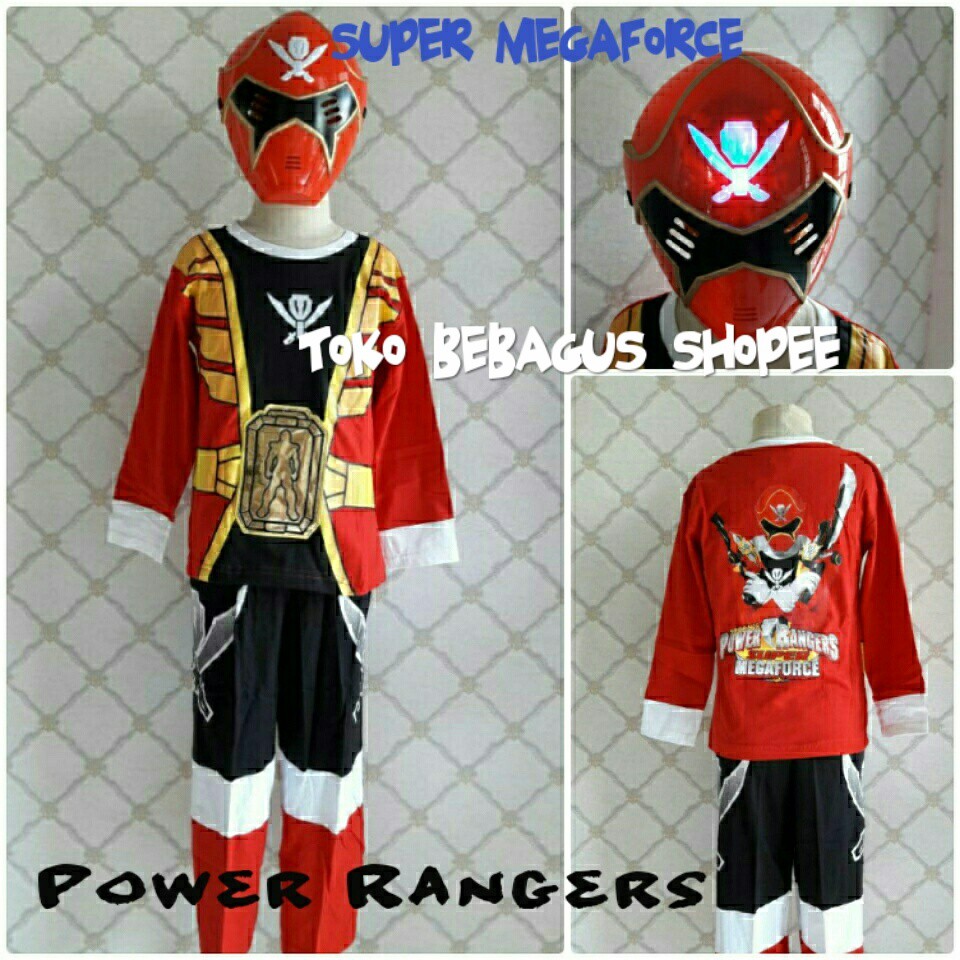 Light Mask ชุดซูเปอร์ฮีโร่สําหรับเด็ก Power Ranger Megaforce Mega Force Character