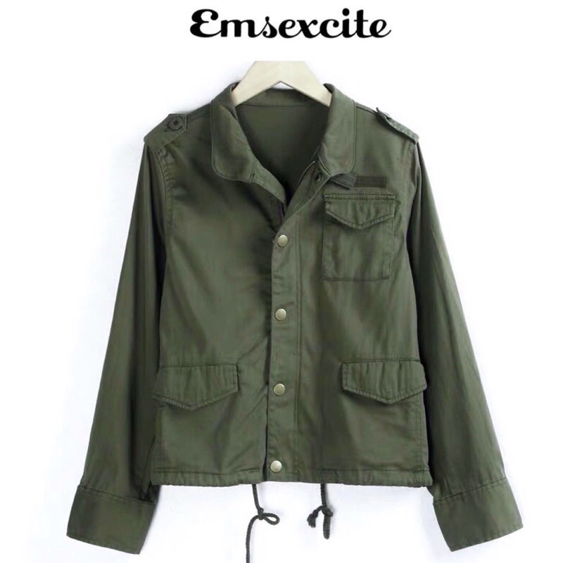 แจ็คเก็ตเขียวทหาร เสื้อทหาร เสื้อparka งานแบรนด์ EMSEXCITE (JAPAN) งานสวย ป้ายครบ (JK503)