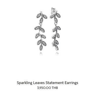 Pandora Sparkling Leaves Statement Earrings