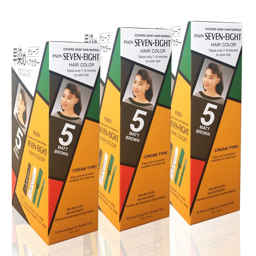PAON Seven Eight Hair Color Brown & Black #04,#05,#06,#07 พาออน เซเว่น-เอท  ครีมเปลี่ยนสีผม 40g. | Shopee Thailand