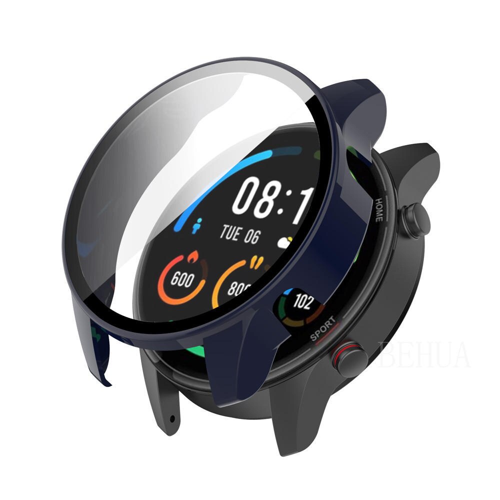 เคสป้องกัน PC แบบเต็ม สําหรับ Xiaomi MI Watch Color Sport Global Version ฝาครอบป้องกันหน้าจอ + ฟิล์มกระจกนิรภัย