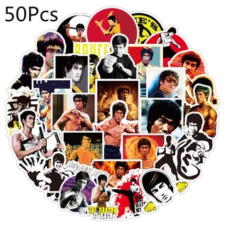 Bruce Lee Stickers 50Pcs/Set Kung Fu Superstar Waterproof Stickers  Decal for toys