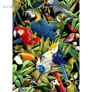 Alloet-5D DIY Full Drill Diamond Painting Color Parrots Cross Stitch Embroidery-Tool