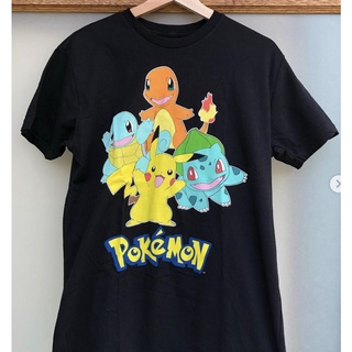 ผ้าฝ้ายคอกลมเสื้อ โปเกม่อน Pokemon vintage t-shirt secondhand เสื้อมือ2 เสื้อวินเทจfrom S-4XL