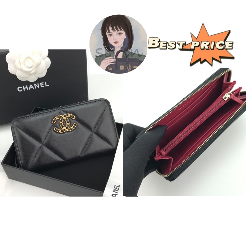 : New!! Chanel 19 Zippy 6” Black Wallet‼️ก่อนกดสั่งรบกวนทักมาเช็คสต๊อคก่อนนะคะ‼️