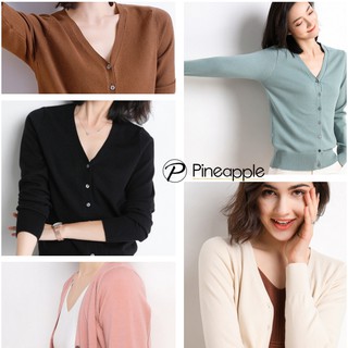 เสื้อแฟชั่นหญิงเสื้อสเวตเตอร์เสื้อคลุมแขนยาวเสื้อไหมพรมแขนยาว Loose knitted cardigan 8A37