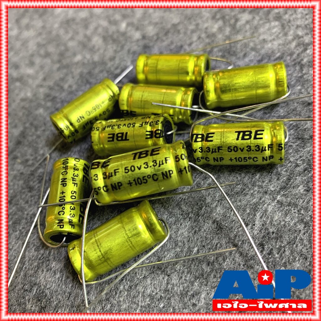 (10ตัว) 3.3uF 50V C ลำโพง สีทอง คาปาลำโพงเสียงแหลม ตัวป้องกันลำโพงเสียงแหลม คอนเดนเซอร์ คาปาซิเตอร์ลำโพง CAPACITOR 4....