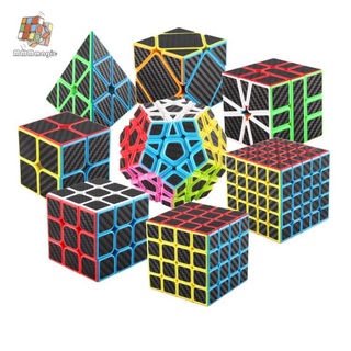 Moyu สติกเกอร์รูบิค คาร์บอนไฟเบอร์ 2x2 3X3 4x4 5x5 Pyramid SQ1 Skew Block Megaminx Magic Cube Meilong Rubiks Cube เพื่อการศึกษา