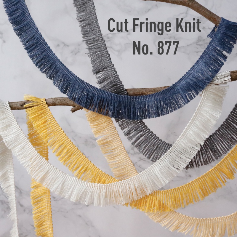 MOMOTARA No. 877 เทปทอ Knit ชายครุยตัดปลาย Cut Fringe Knit ขนาด 3 CM ยาว 25 หลา