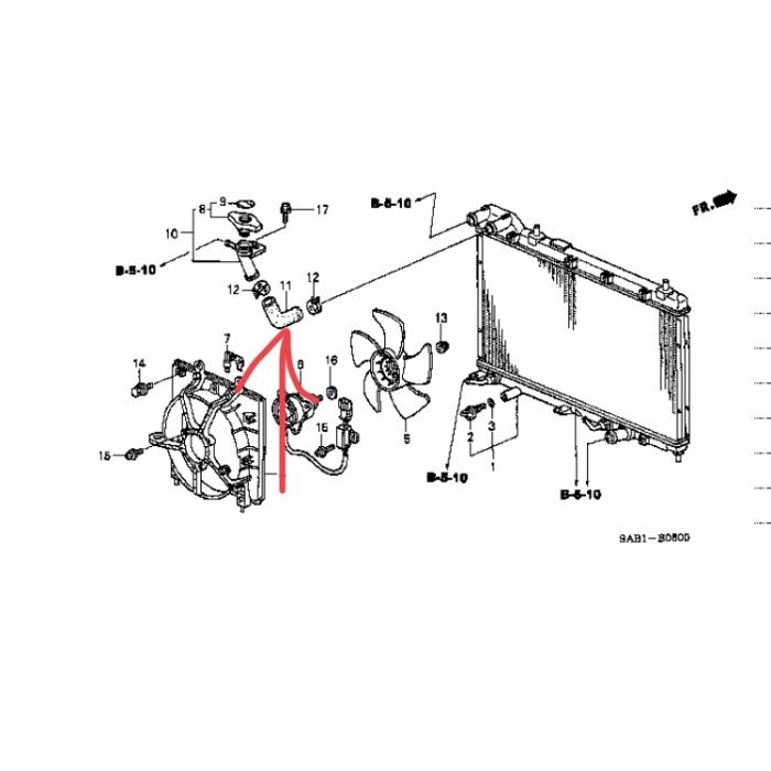 ท่อเติมน้ําท่อหม้อน้ําสําหรับ Honda Jazz GD3 2004-2008