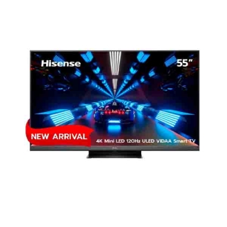 [ใช้HISE15H85ลด5000]Hisense TV 55EU8H ทีวี 55 นิ้ว 4K Mini LED 120Hz VIDAA U6 Quantum Dot Colour Smart TV /DVB-T2 / USB2.0/3.0 / HDMI /AV / ปี 2022 Voice control