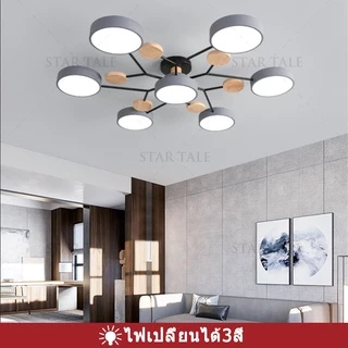 โคมไฟ โคมระย้าเพชร โคมไฟเพดาน led 3 สีห้องนั่งเล่นโคมระย้า ห้องนอนโมเดิร์นโคมไฟเพดาน โคมไฟระย้า ไฟเพดาน