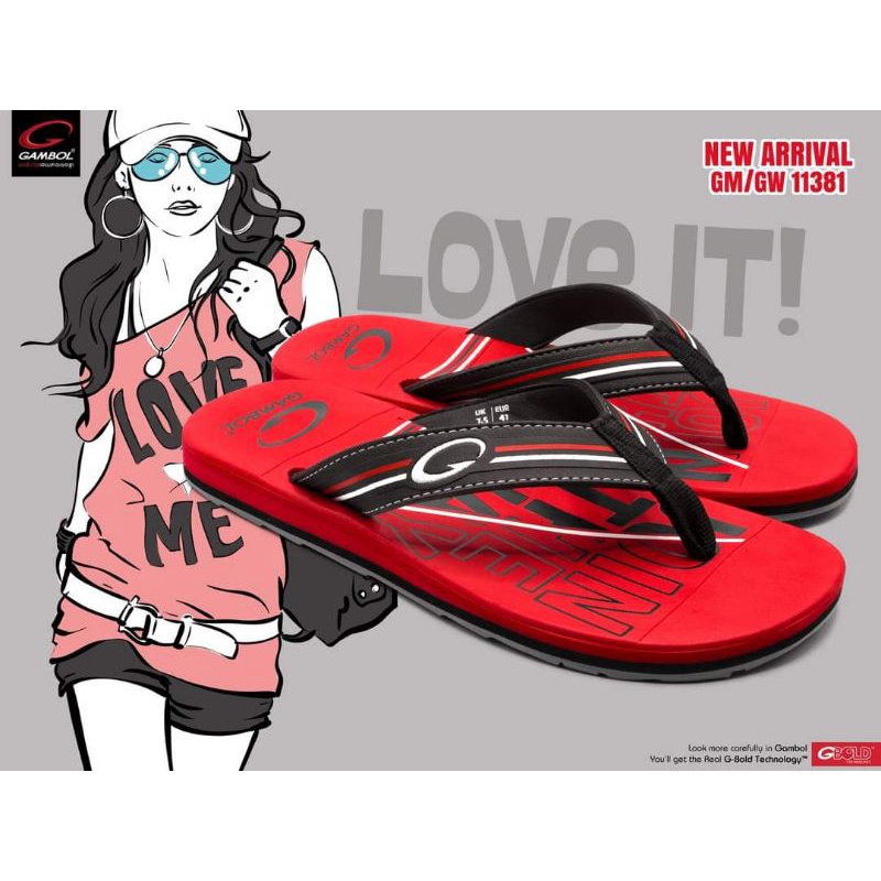 รองเท้าเตะหนีบ แกมโบล Graffiti Design Xstream Sport GM11381 size 36-44 UNISEX ใส่ได้ทุกเพศวัย Gambol