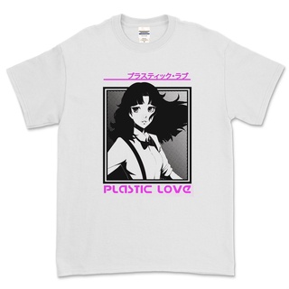 ROUND คอลูกเรือเสื้อยืดพลาสติก พิมพ์ลาย Mariya TAKEUCHI PLASTIC LOVE FANART-4XL