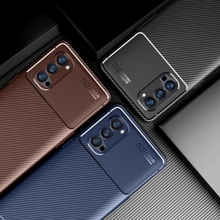 Reno 4 Pro 5G Case Silicone Rubber Carbon fiber Shockproof Back phone Cover for OPPO Reno 4 5G
