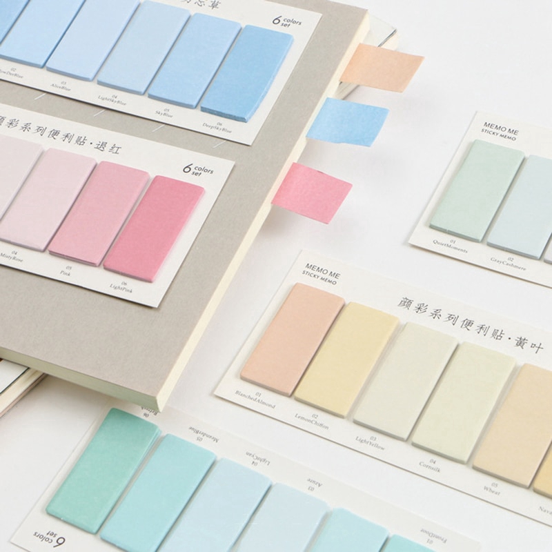 120 แผ่นแผ่นบันทึกที่มีสีสันหมายเหตุติดบันทึกกระดาษดัชนีสมุดบันทึกเครื่องเขียน