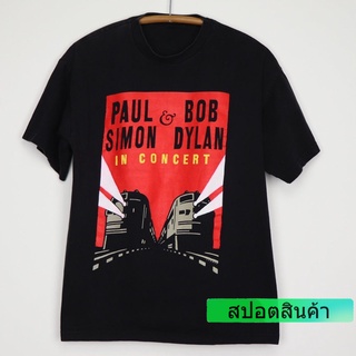 ราคาต่ำสุด!! เสื้อยืดผ้าฝ้าย พิมพ์ลาย Paul Simon Bob Dylan In Concert Tour AZ758 สไตล์วินเทจ สําหรับผู้ชาย PTY65RE6