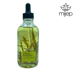 MIJEP Natural Bamboo Green Body Oil - Multi Use Oil for Face, Body, Hair &amp; Massage.น้ำมันบำรุงผิวหน้า ผิวกาย ผม