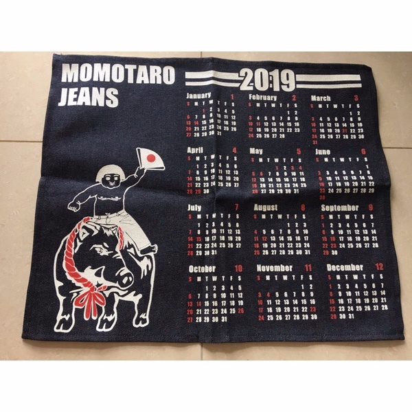 ของสะสม ปฎิทิน MOMOTARO JEANS Calendar 2019 ผ้ายีนส์ Denim สีน้ำเงินเข้ม ของแท้100%