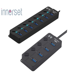 [innerset] ฮับแยก USB 3.0 พร้อมสวิตช์พาวเวอร์ สําหรับคอมพิวเตอร์