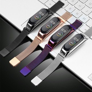 พร้อมส่ง สายเเม่เหล็ก สายรัด mi band 4 3  xiaomi miband 3 4 สายเสริม สายเปลี่ยน ถูกมาก mi band 4 miband3