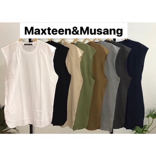 เสื้อยืดMaxteenคอกลม แขนกุด ชายต่อ