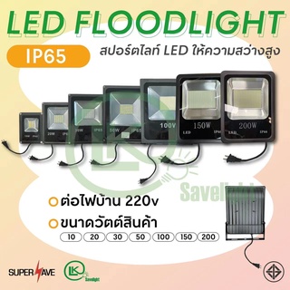 Spotlight LEDFlashlightสปอร์ตไลท์ไฟส่งทางไฟส่องป้ายรุ่นวัตต์เต็มSMDแถมปลั๊กเสียบไฟบ้าน220vกันฝนกันแดด