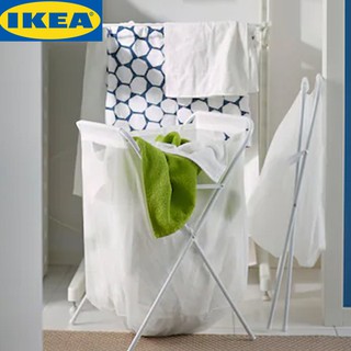 IKEA JÄLL แยลล์ ถุงใส่ผ้าซักมีโครงขาตั้ง, ขาว70 ลิตร พับเก็บได้ สะดวกไม่เปลืองพื้นที่