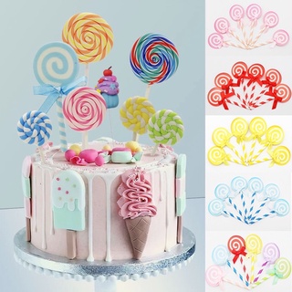 ป้ายปักเค้ก Lollipop Cake Topper Decoration Decoration Children Birthday Toy Accessories Wedding Anniversary Decoration