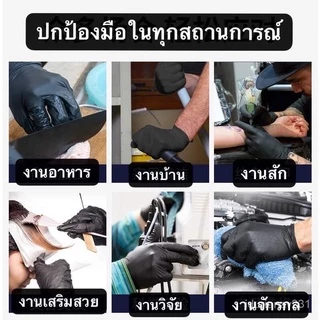 ถุงมือไนไตรสีฟ้า ไม่มีแป้ง อเนกประสงค์ Food Grade 100 ชิ้น/กล่อง