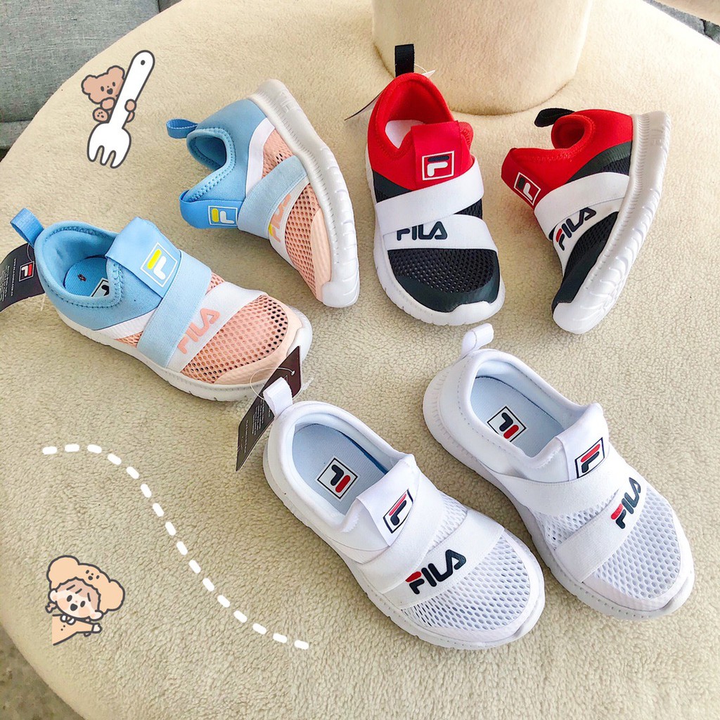 *Ready stock* Fila mesh one-foot summer kids sandals kids breathable shoes  boys sandals girls sandals kids beach shoes